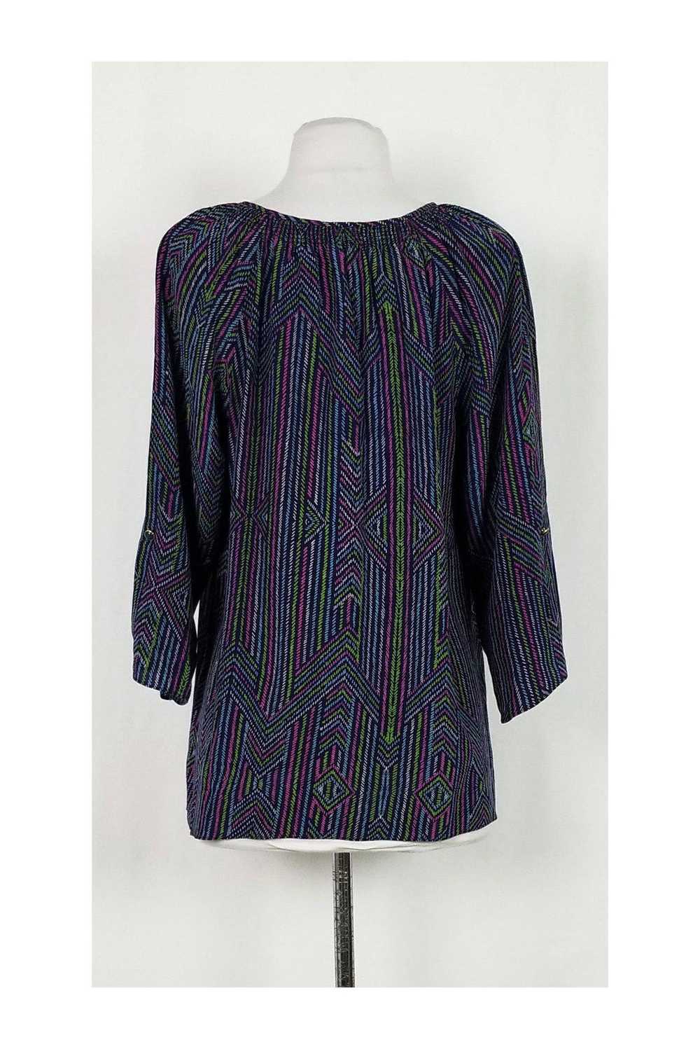 Shoshanna - Purple Printed Top Sz 6 - image 3