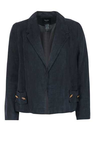 Smythe - Charcoal Cropped Linen Blazer w/ Golden B