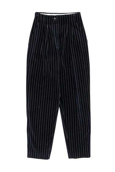 Sportmax - Navy Pinstripe Velvet Trousers Sz 6