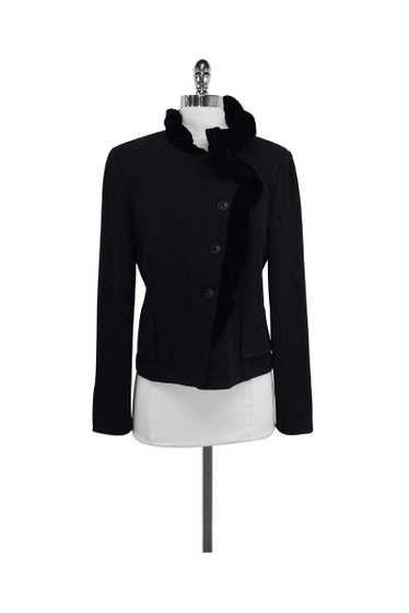 St. John - Black Knit Velvet Jacket Sz 8