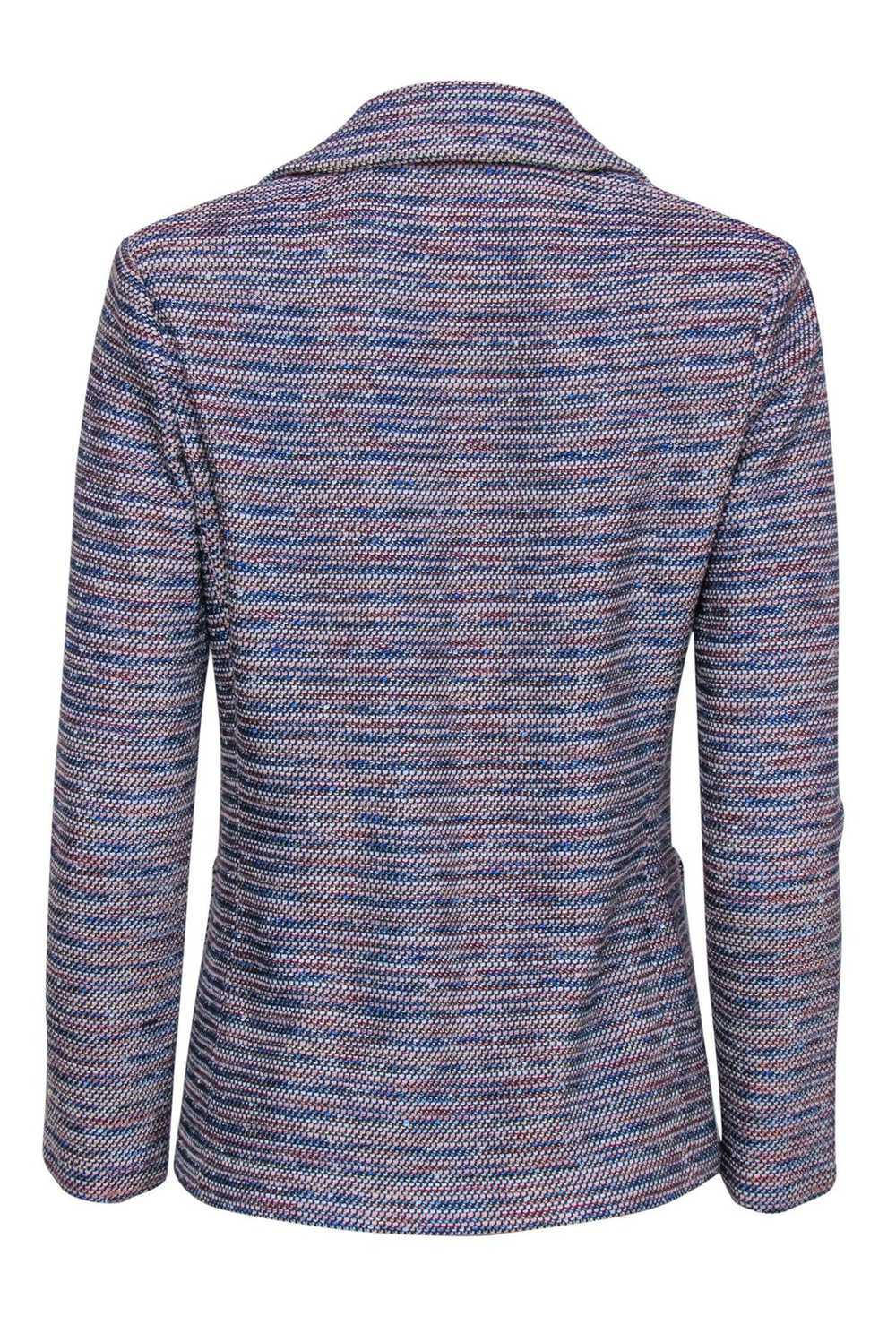 St. John - Blue & Pink Marbled Textured Knit Sing… - image 3