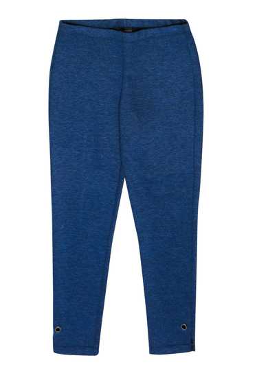St. John - Blue Woven Knit Pants w/ Grommet Accent