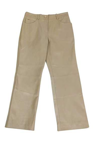 St. John - Khaki Iridescent Leather Slacks Sz 4