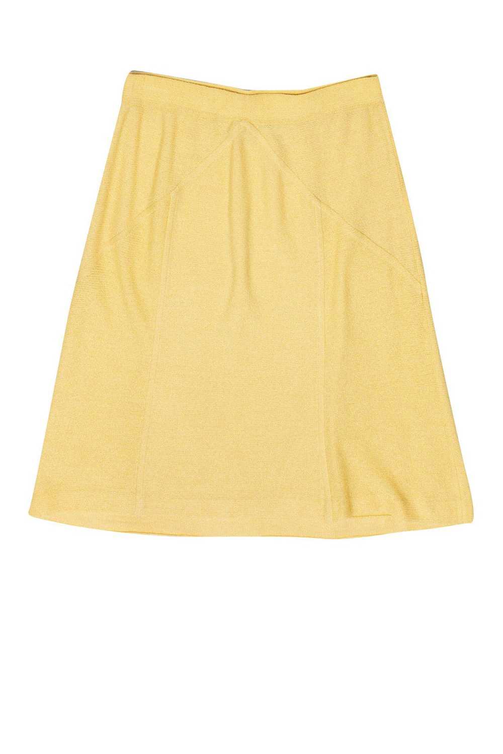 St. John - Light Yellow Knit Skirt Sz 4 - image 1