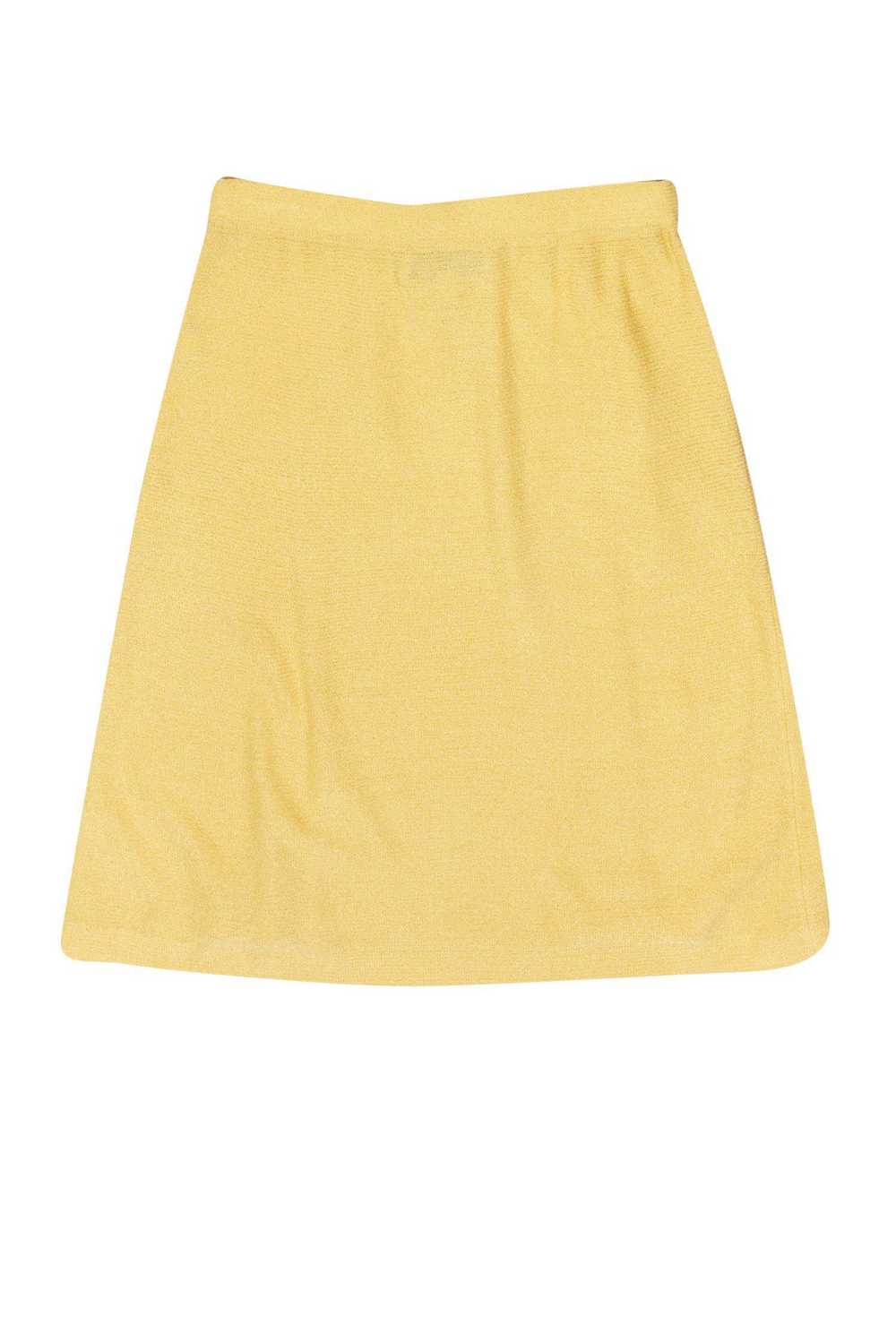 St. John - Light Yellow Knit Skirt Sz 4 - image 2