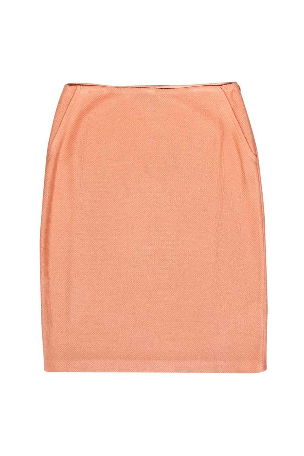 St. John - Peach Woven Pencil Skirt Sz 6 - image 1