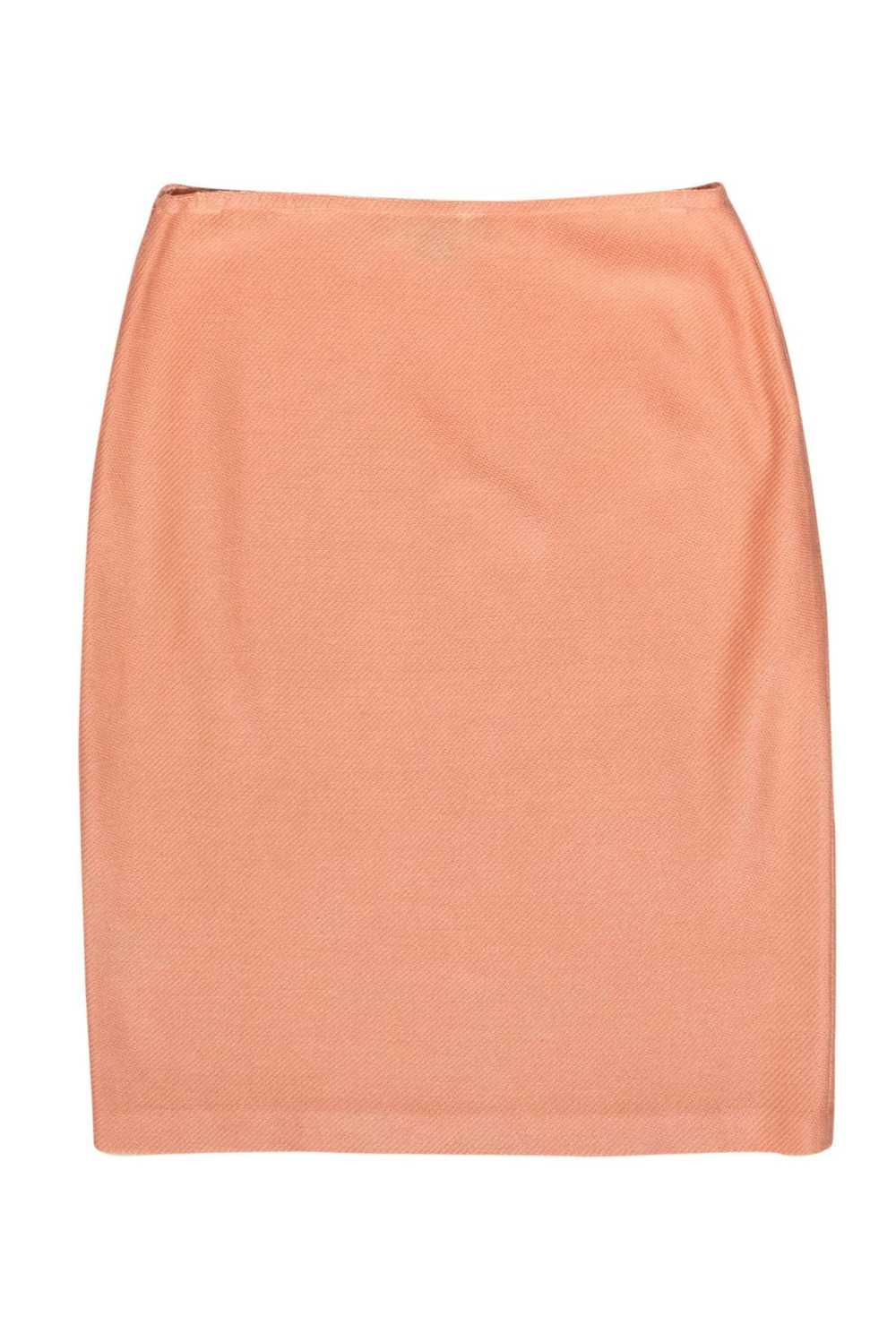 St. John - Peach Woven Pencil Skirt Sz 6 - image 2