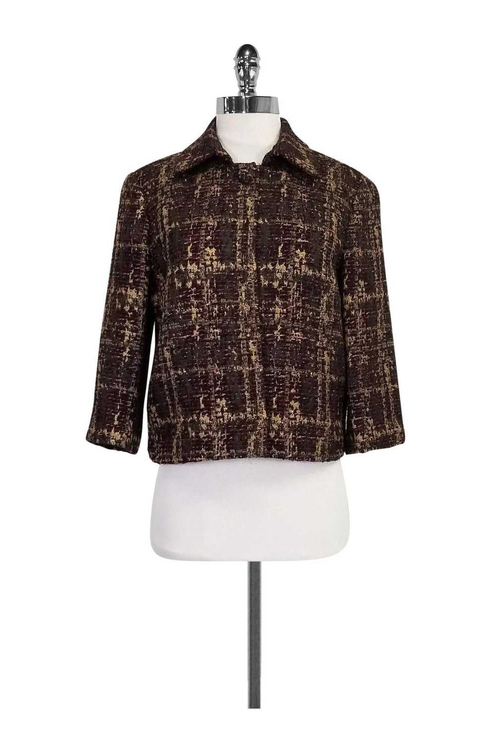 St. John - Purple & Gold Tweed Jacket Sz 4 - image 1