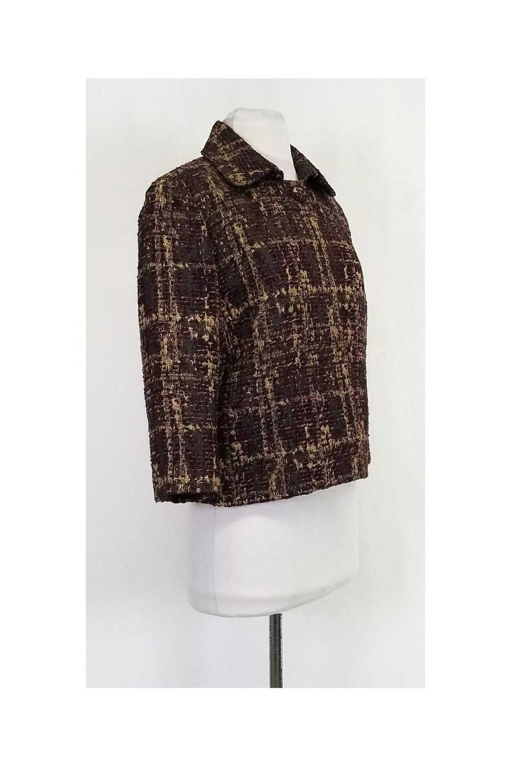 St. John - Purple & Gold Tweed Jacket Sz 4 - image 2