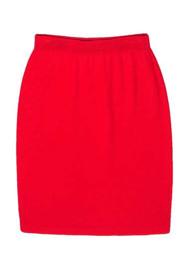 St. John - Red Knit Pencil Skirt Sz 6 - image 1