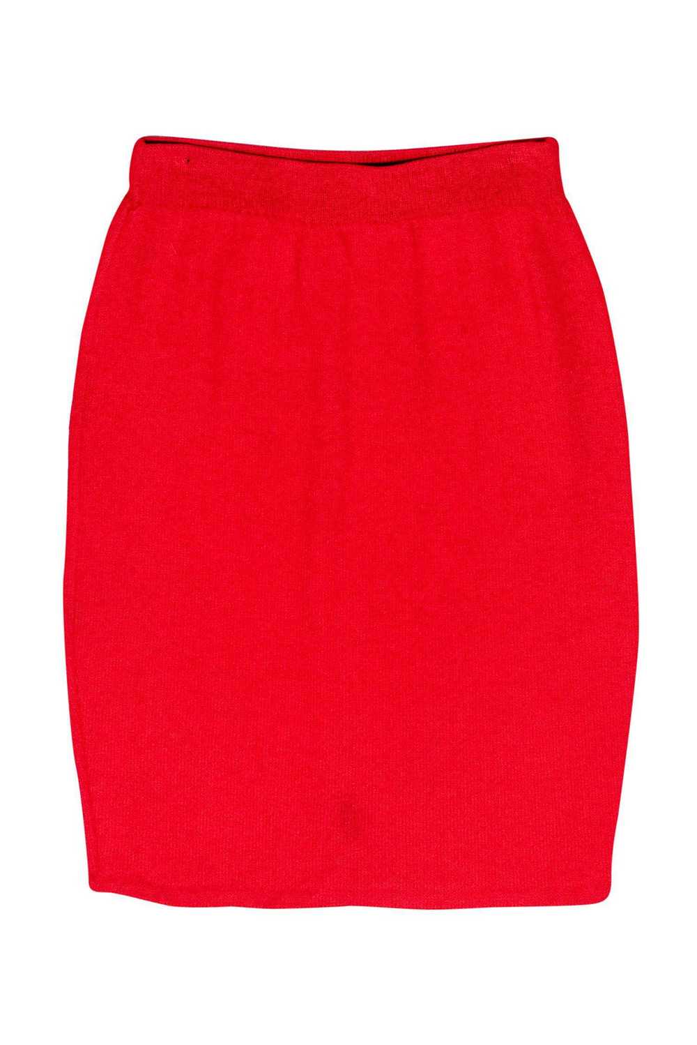 St. John - Red Knit Pencil Skirt Sz S - image 1