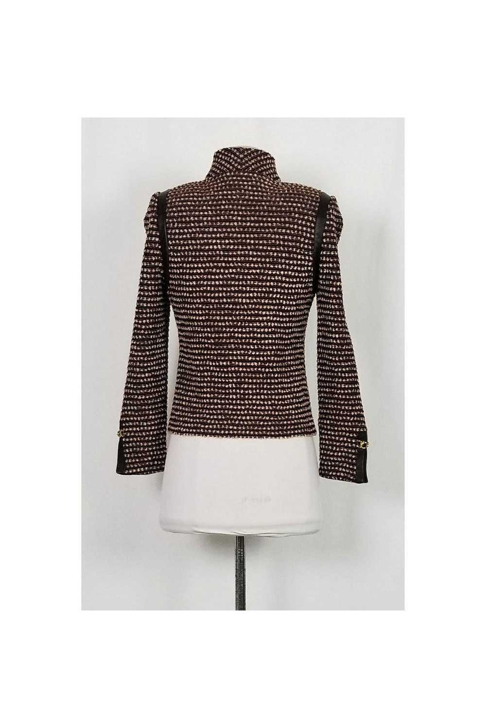 St. John - Red, Brown & White Knit Jacket Sz 2 - image 3