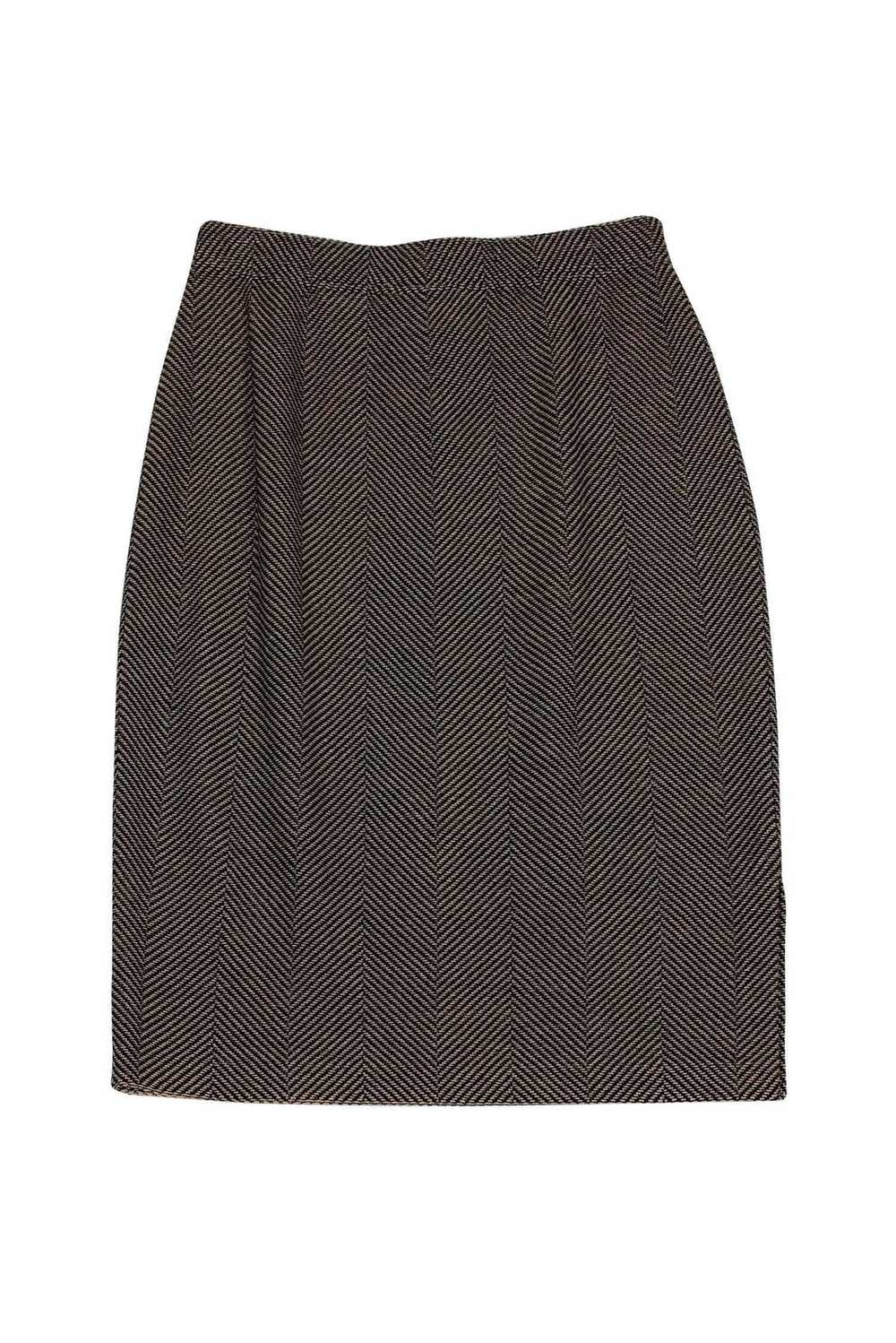 St. John - Tan & Black Chevron Skirt Sz 6 - image 2