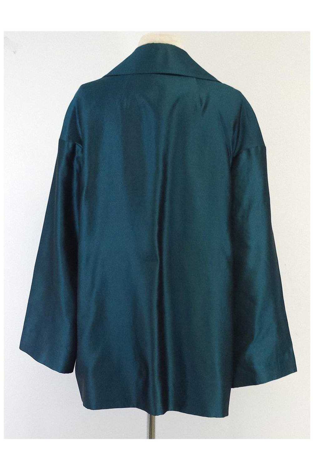 St. John Couture - Teal Silk & Wool Jacket Sz 12 - image 3