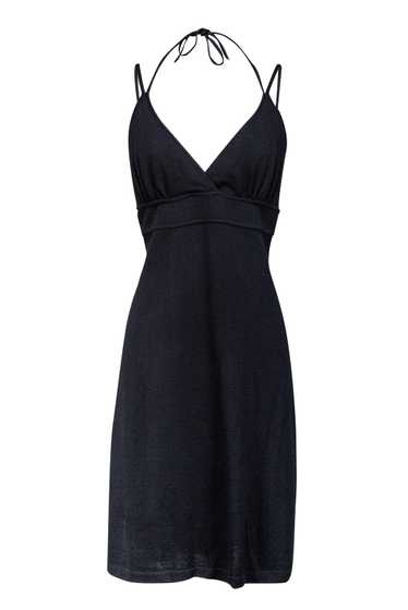 St. John Evening - Black Halter Plunge Dress Sz 12