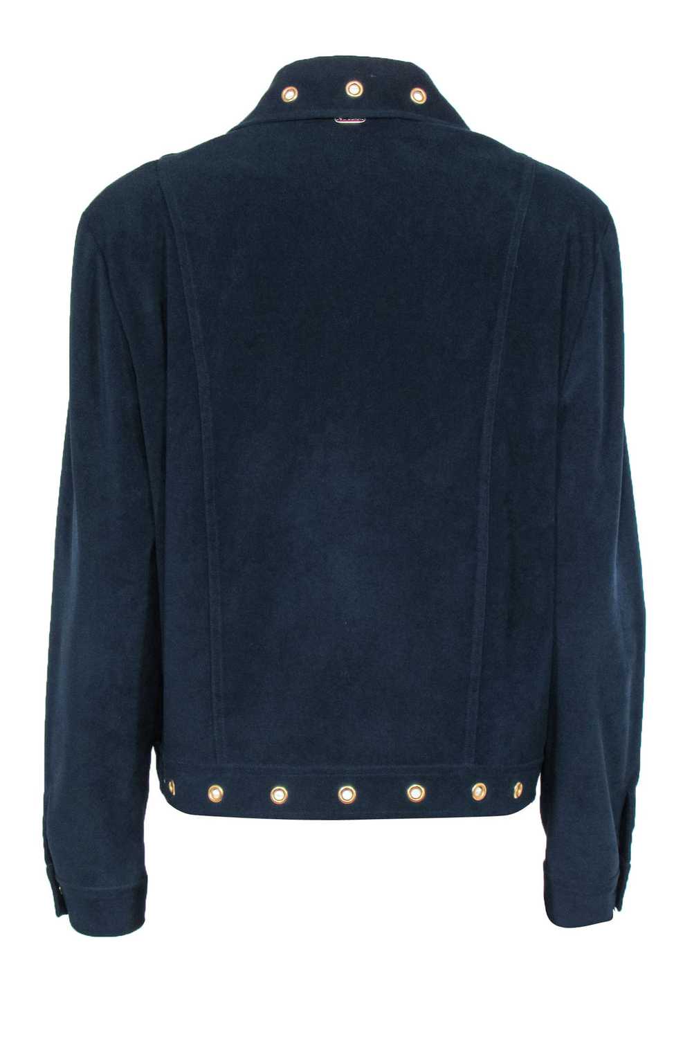 St. John Sport - Navy Suede Jacket w/ Gold-Toned … - image 3