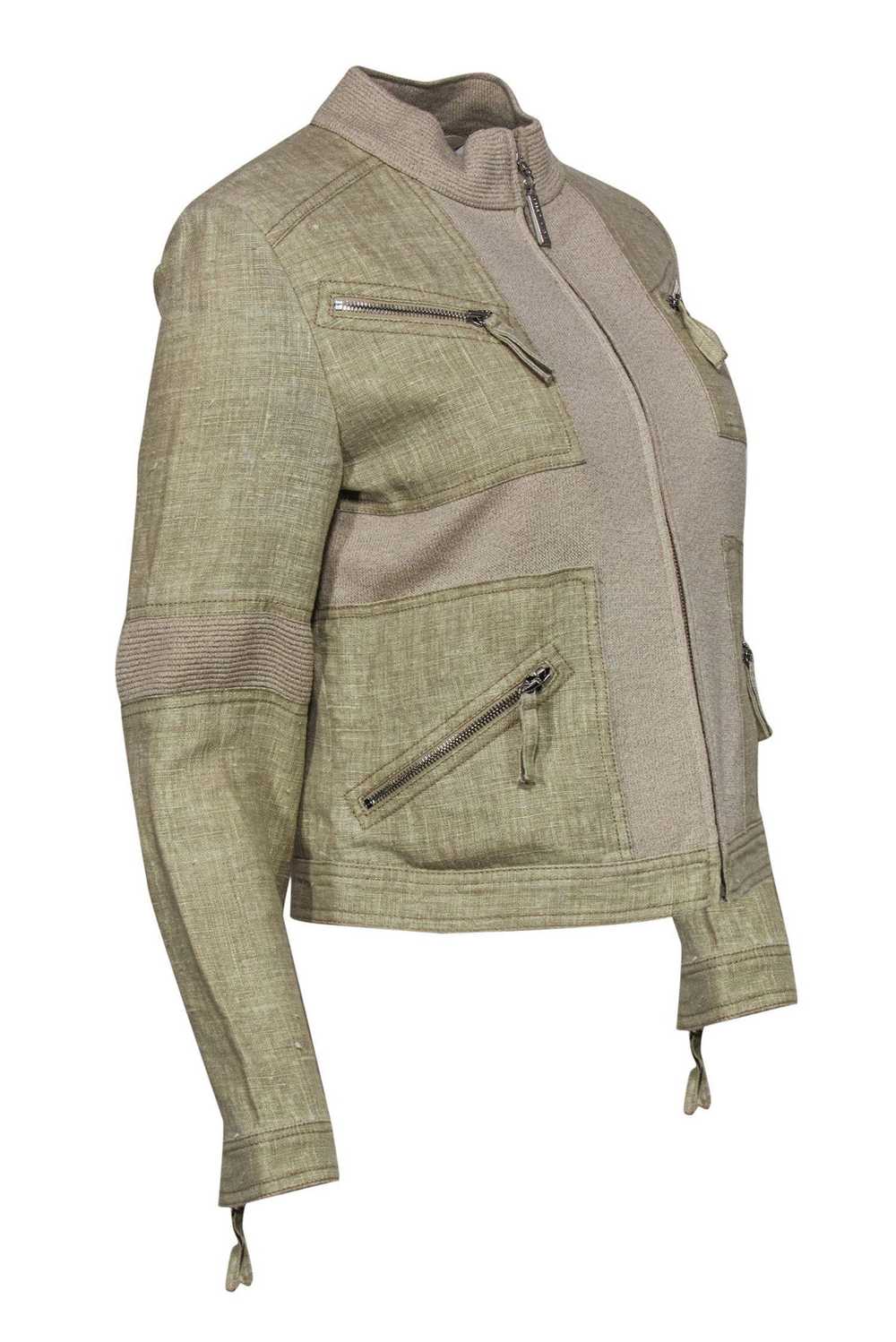 St. John Sport - Vintage Khaki Patchwork Zip-Up J… - image 2