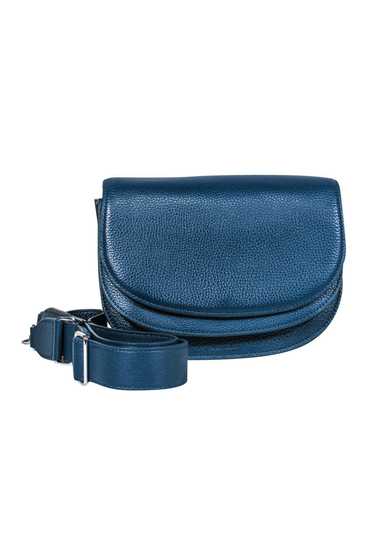 Steven Alan - Pebbled Teal Leather Saddle Bag Cros