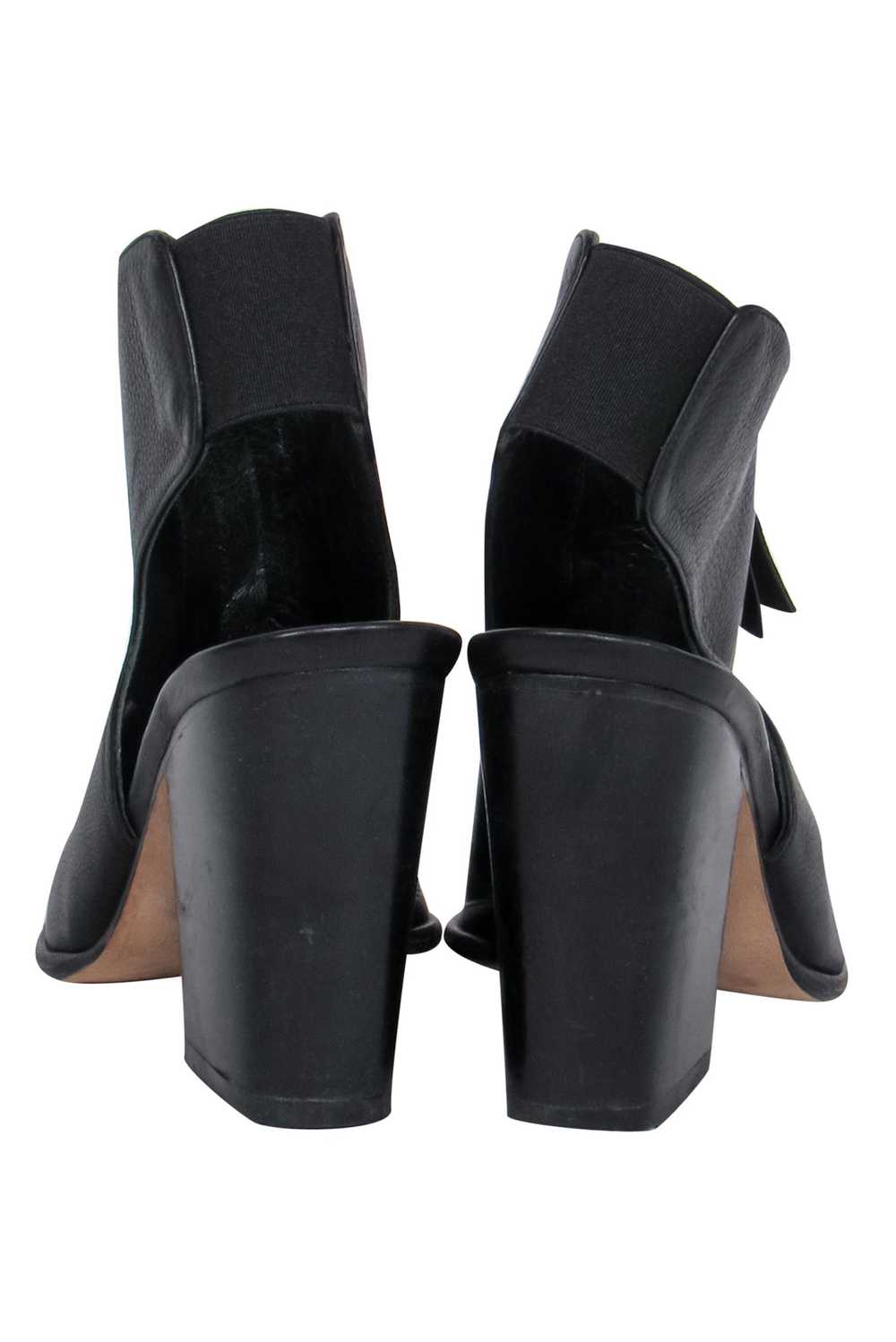 Stuart Weitzman - Black Smooth Leather Zippered O… - image 4