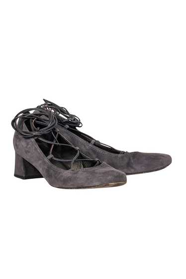 Stuart Weitzman - Dark Grey Suede Lace-Up Pumps Sz