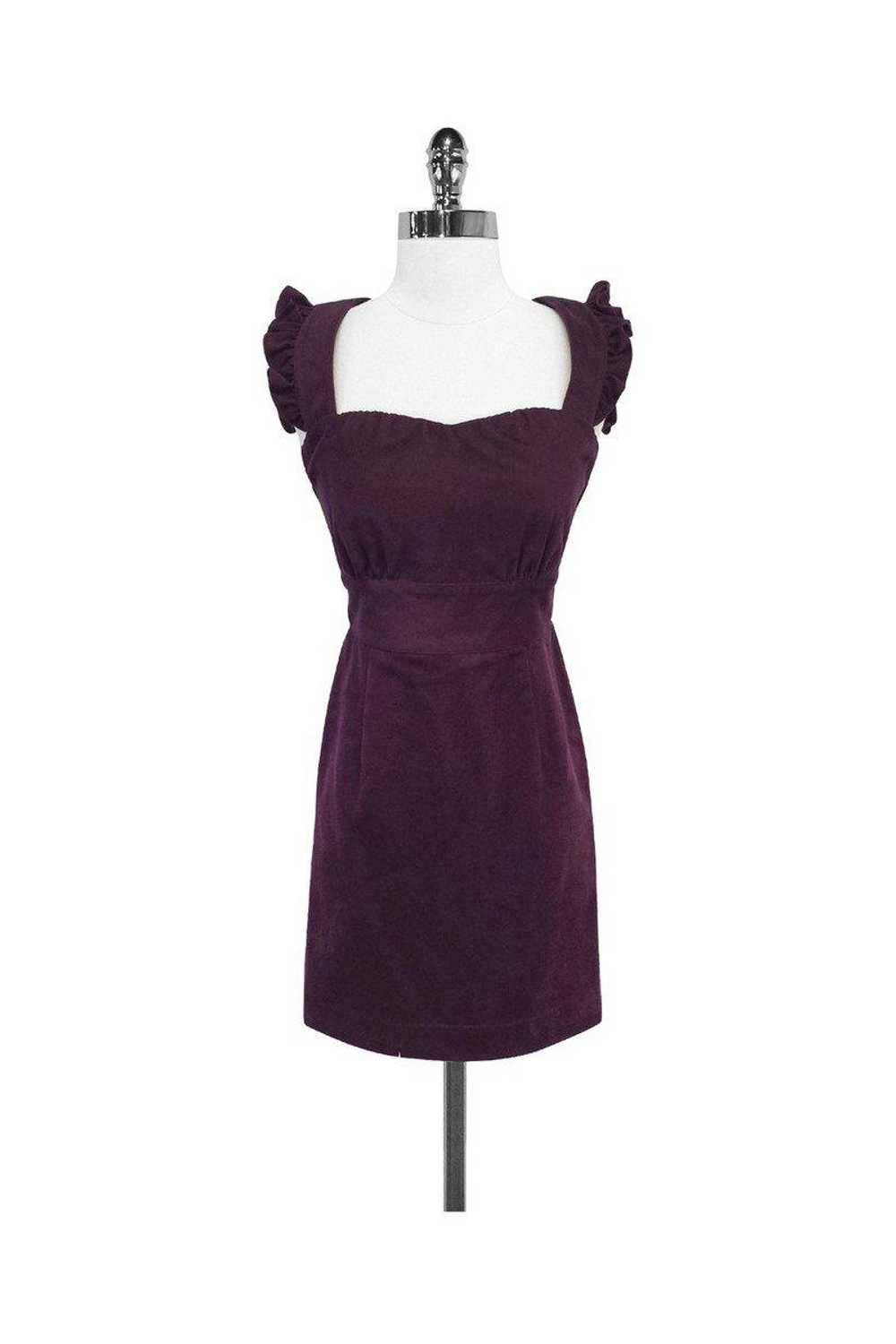 Sunner - Maroon Cutout Back Corduroy Dress Sz XS - image 1