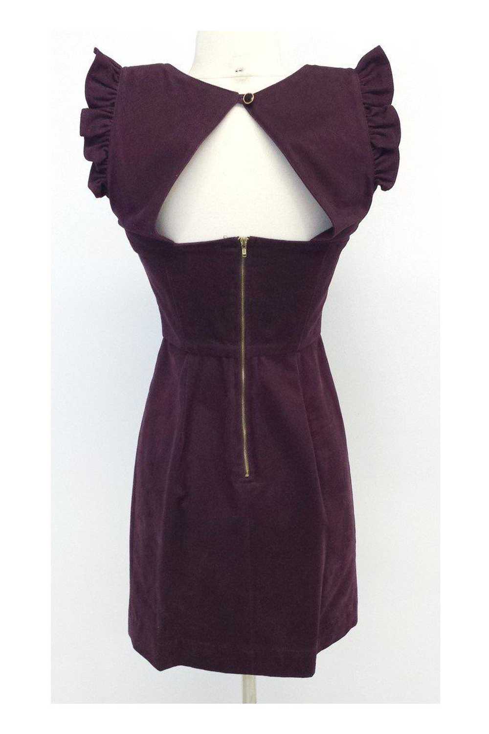 Sunner - Maroon Cutout Back Corduroy Dress Sz XS - image 3