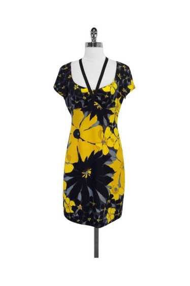 Susana Monaco - Black & Yellow Floral Print Silk D