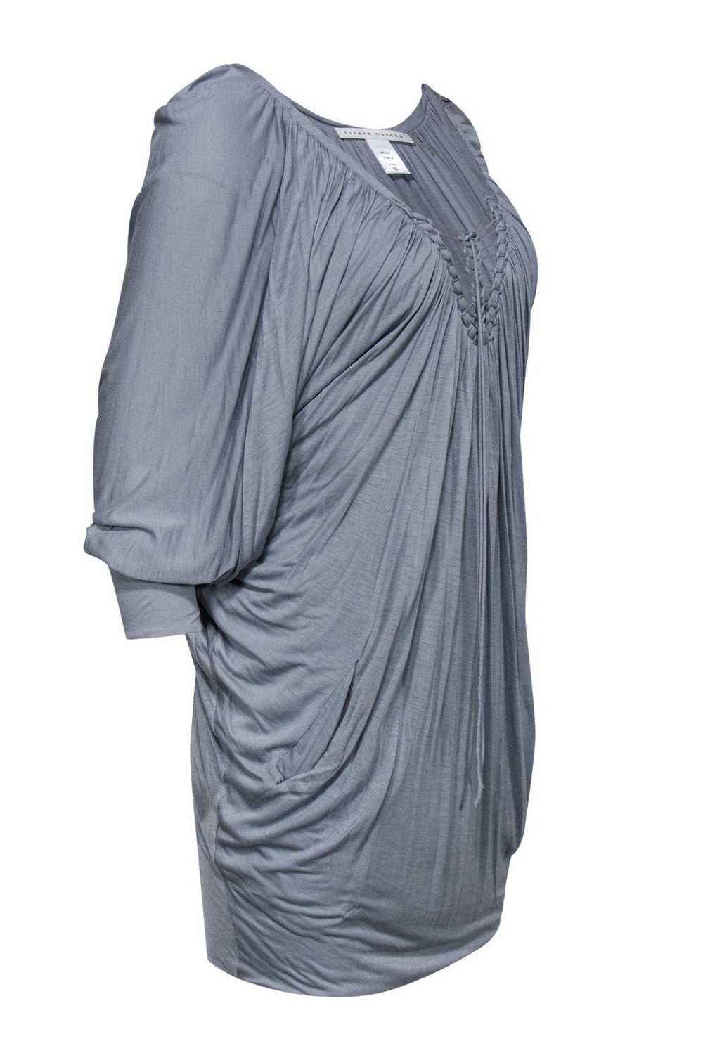 Susana Monaco - Dusty Blue Draped Tunic-Style Dre… - image 2