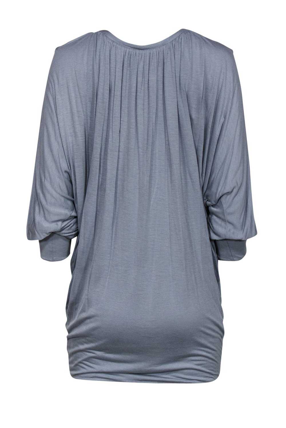 Susana Monaco - Dusty Blue Draped Tunic-Style Dre… - image 3