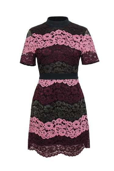 Ted Baker - Pink, Maroon & Green Lace Striped A-L… - image 1