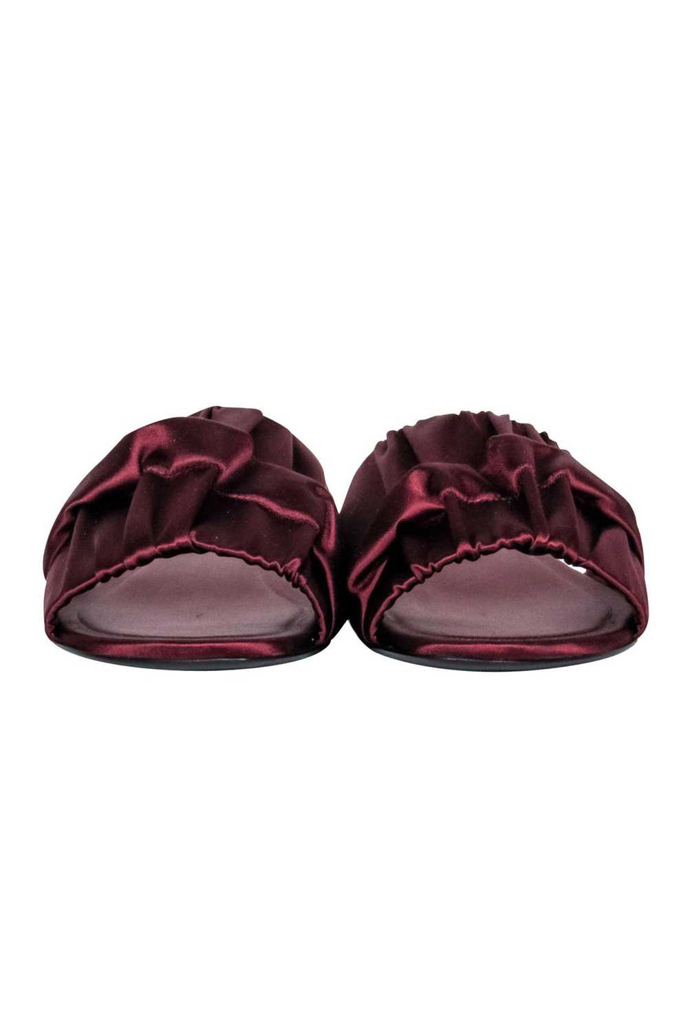 The Row - Oxblood Satin "Ellen" Slide Sandals Sz 7 - image 2