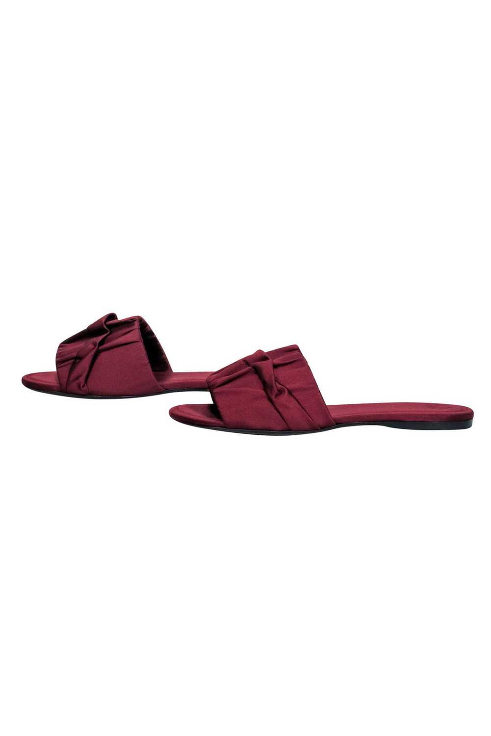 The Row - Oxblood Satin "Ellen" Slide Sandals Sz 7 - image 3