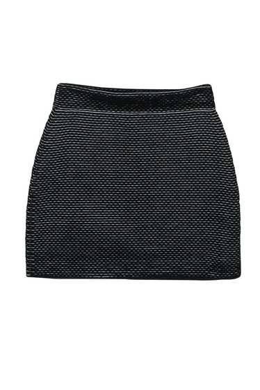Theory - Black & Cream Textured Mini Bandage Skirt