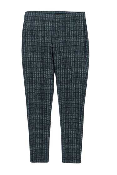 Theory - Black & Green Printed Plaid Tapered Leggi