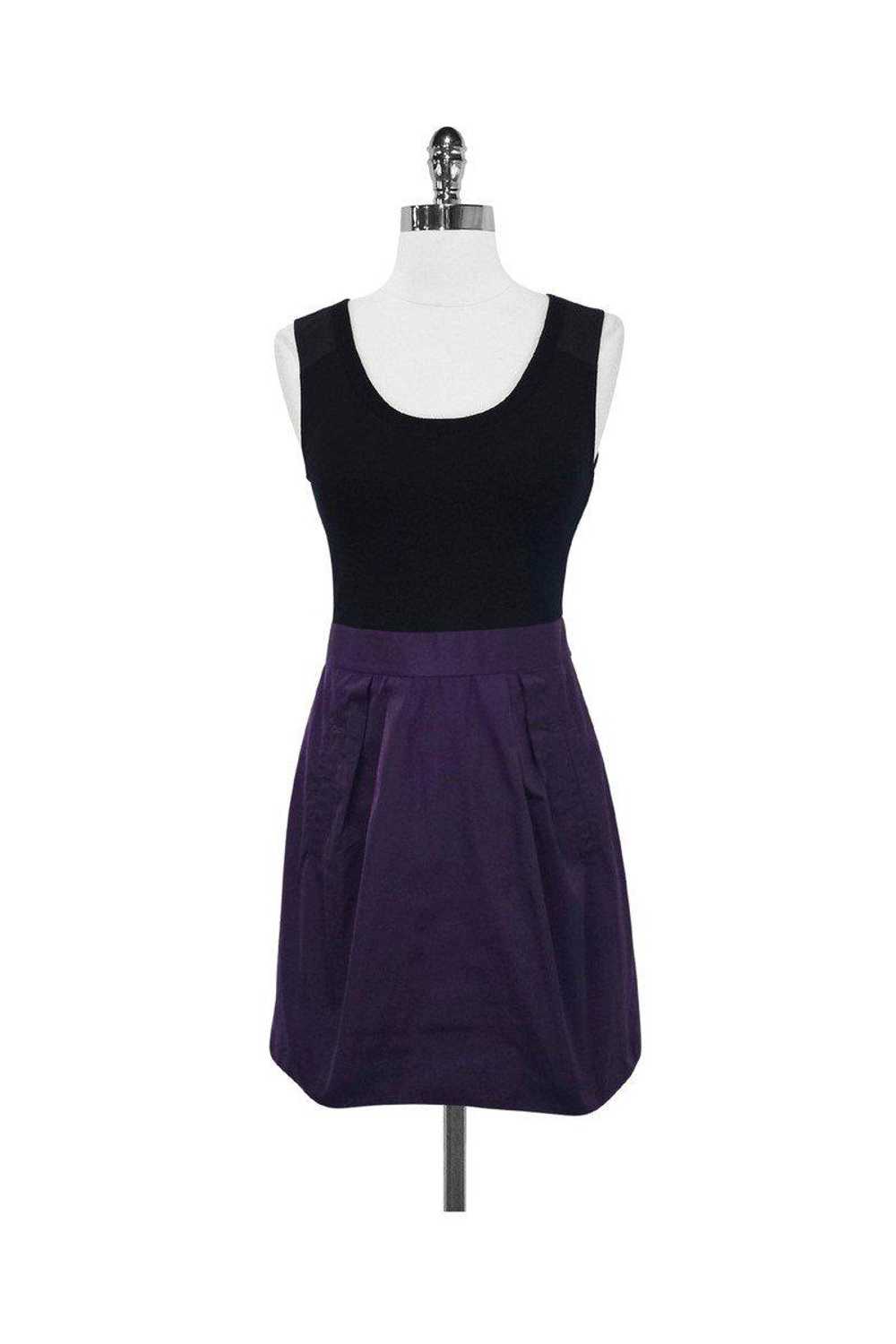 Theory - Black & Purple Wool Blend Sleeveless A-L… - image 1