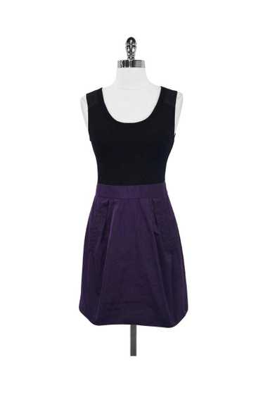 Theory - Black & Purple Wool Blend Sleeveless A-L… - image 1