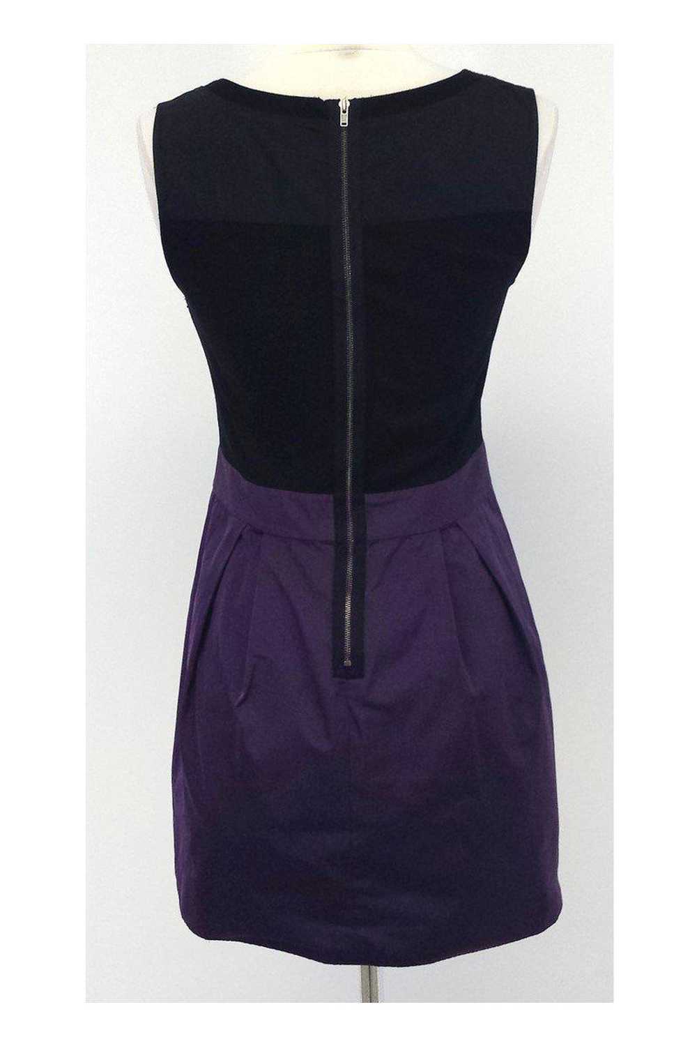 Theory - Black & Purple Wool Blend Sleeveless A-L… - image 3