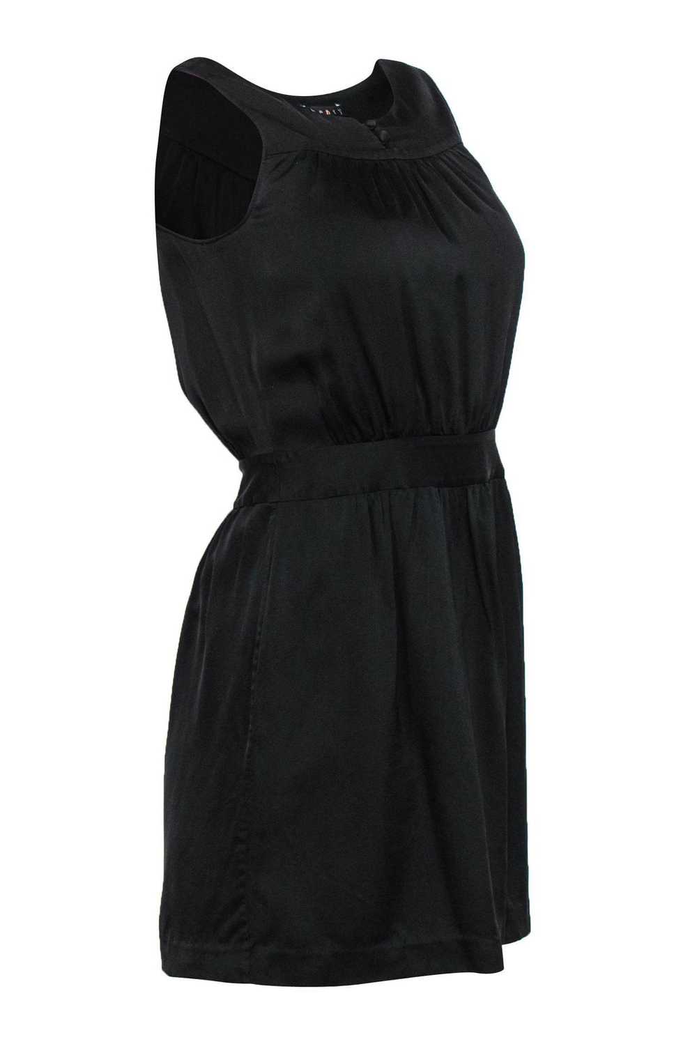 Theory - Black Silk Fitted Mini Dress Sz 0 - image 2