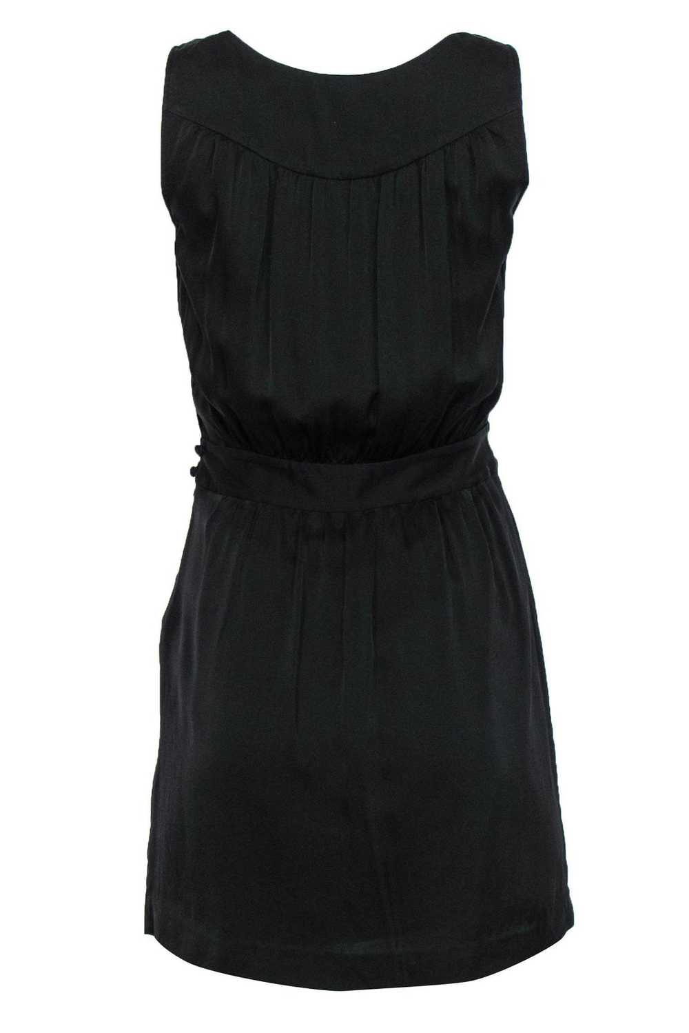 Theory - Black Silk Fitted Mini Dress Sz 0 - image 3