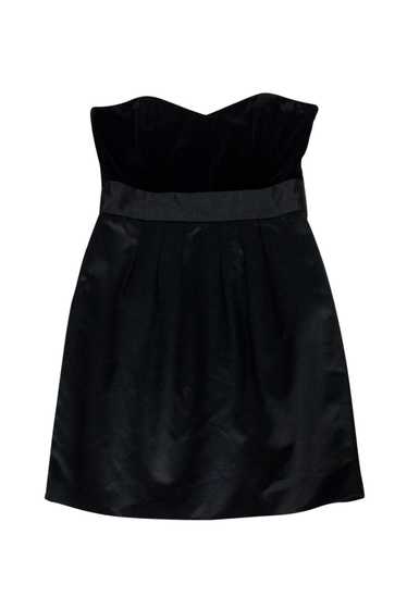 Theory - Black Velvet & Satin Strapless Dress Sz 4