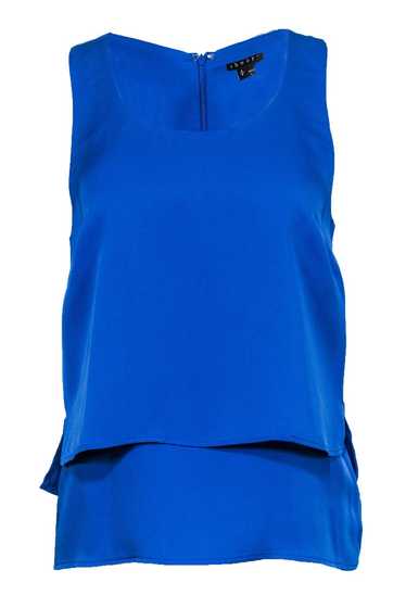 Theory - Bright Blue Silk Layered Tank Sz S