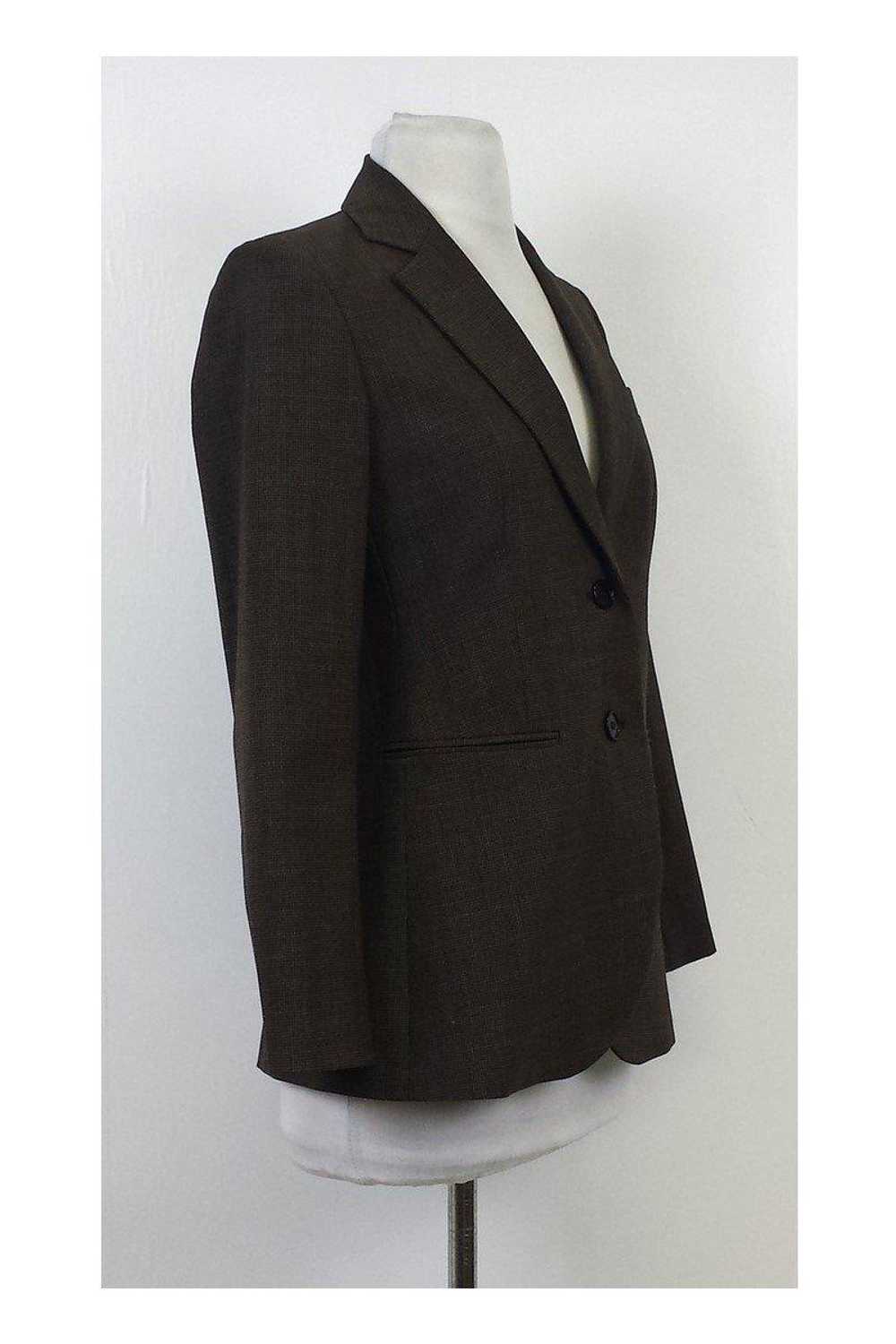 Theory - Brown Printed Wool Blend Blazer Sz 2 - image 2