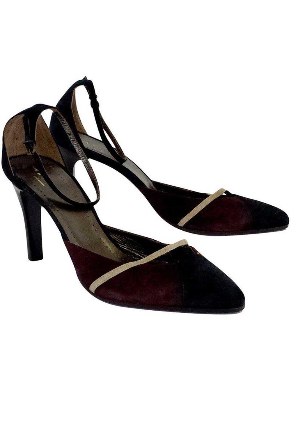 Theory - Brown, Black & Tan Ankle Strap Heels Sz … - image 1