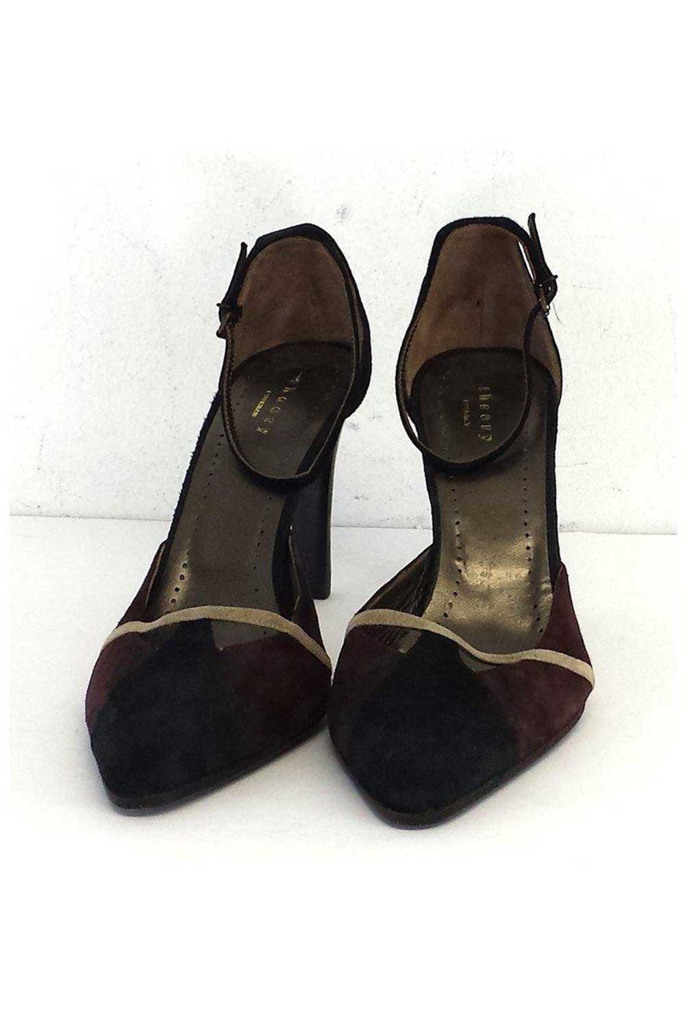 Theory - Brown, Black & Tan Ankle Strap Heels Sz … - image 2