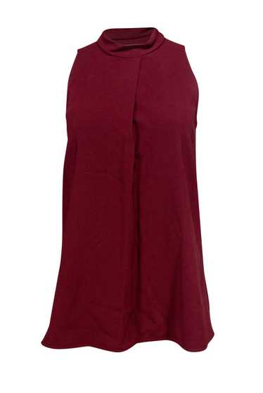 Theory - Burgundy Mock Neck Blouse Sz S - image 1