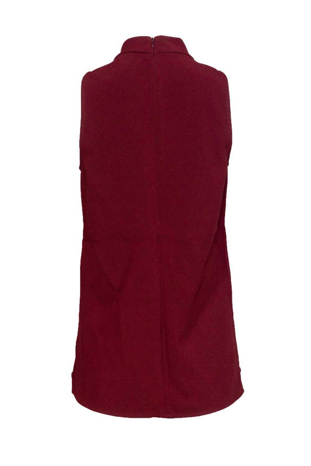 Theory - Burgundy Mock Neck Blouse Sz S - image 3