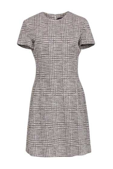 Theory - Ivory Tweed Short Sleeve Fit & Flare Dres