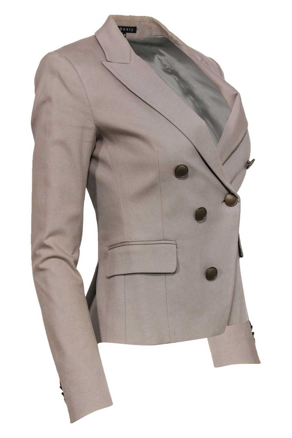 Theory - Taupe Double Breasted Blazer Sz 00 - image 2