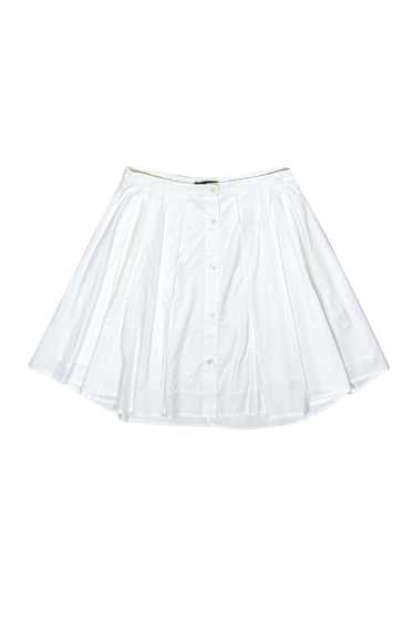 Theory - White Cotton Pleated Skirt Sz 00