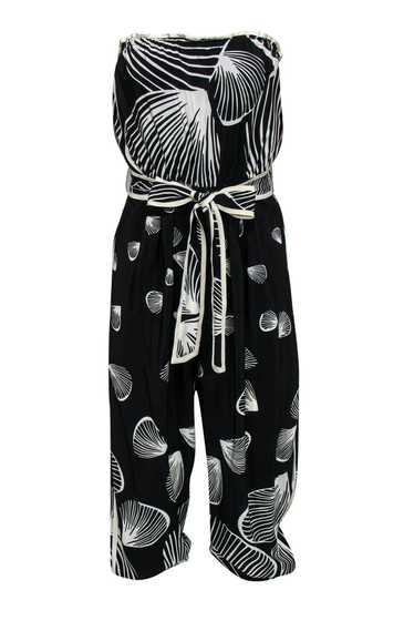 Tibi - Black & White Seashell Printed Strapless Si